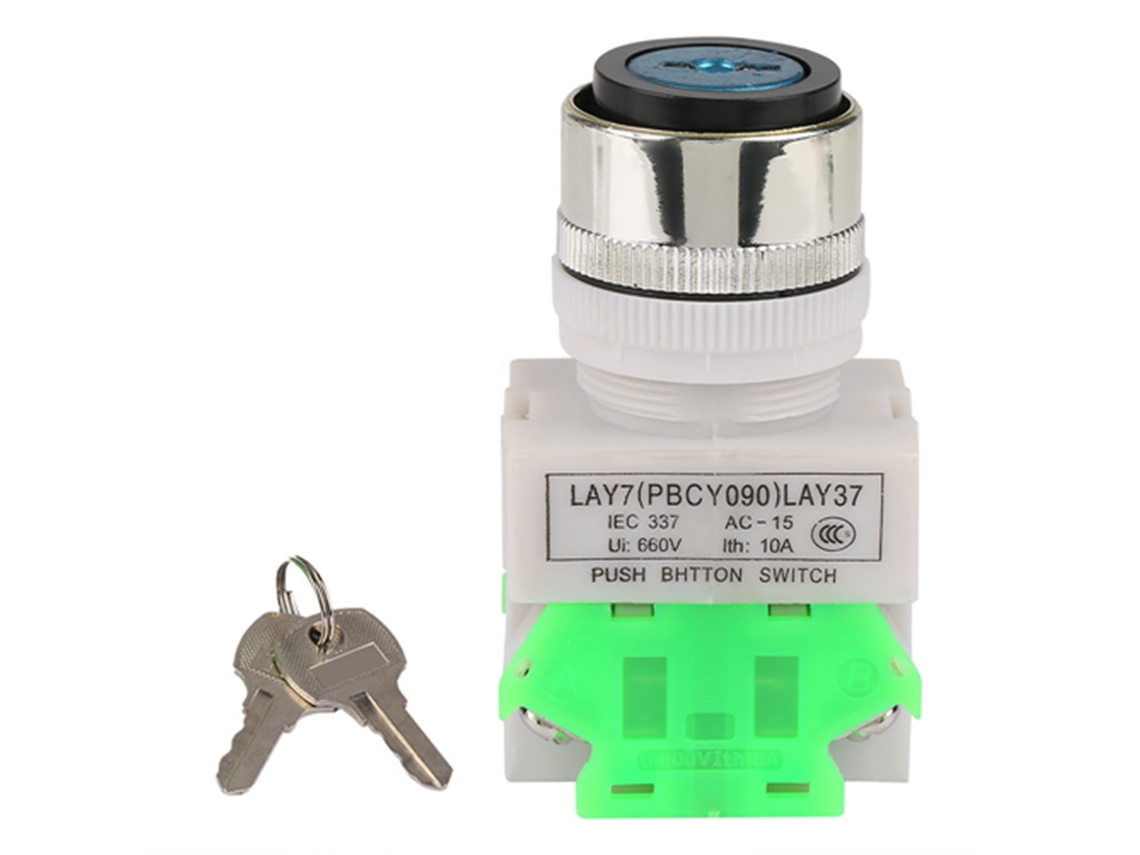 Interruptor Rotativo de 3 Posições com Chave 22mm