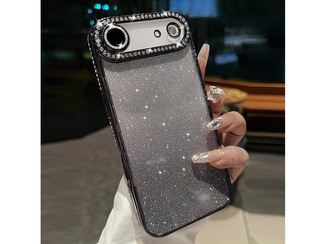 Capa De Tpu Para Iphone Air - Glitter Degradê De Diamante