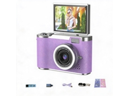 Câmara Digital Flip-screen De Alta Definição, Modelo Ccd Retro Básico Para Estudantes Roxo