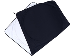Para-sol Automotivo 210t Em Tecido Prateado, Formato Grande 160x89 Cm, Proteção Solar Circular Dupla.