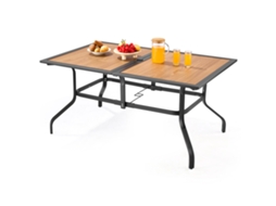 Mesa Retangular Para Terraço 1505 X 960 X 725 Mm 4 A 6 Pessoas Carga 68,04 Kg Vevor