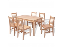 Dining Table And Chair, Dining Tables And Chairs Vidaxl Marrom Madeira De Pinho