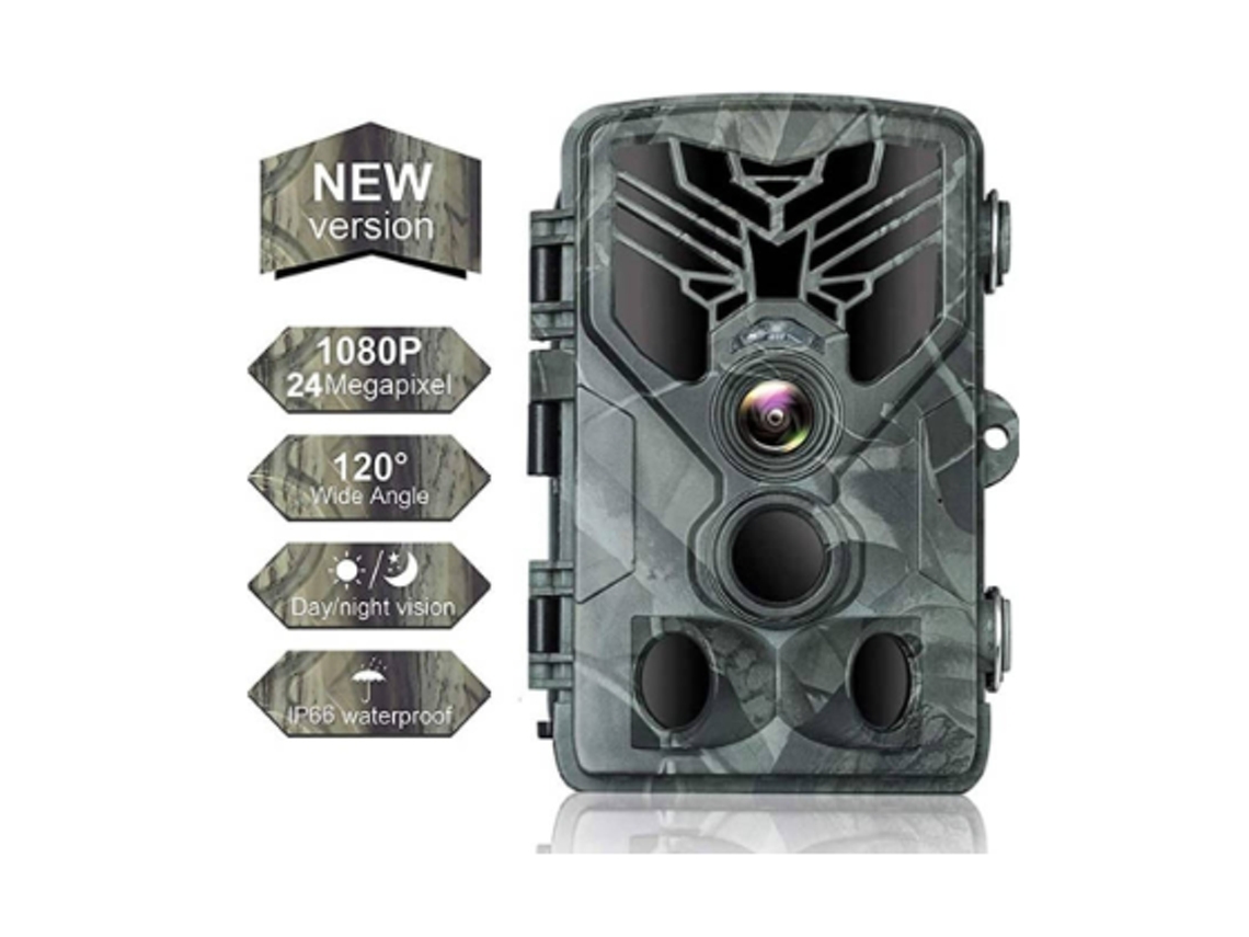 Wildlife Camera 24mp 1080p Ir 120° Detecção Ip66 Vida Selvagem Caça Escoteira Marrom Bestvite