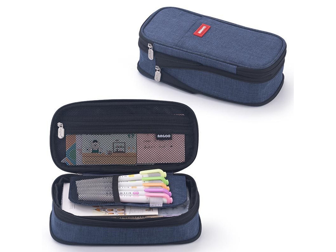 Estojo De Lápis Com Grande Capacidade E Fecho Bolsa Para Canetas Organizador Com Zíper Para Escritório Viagem Caixa