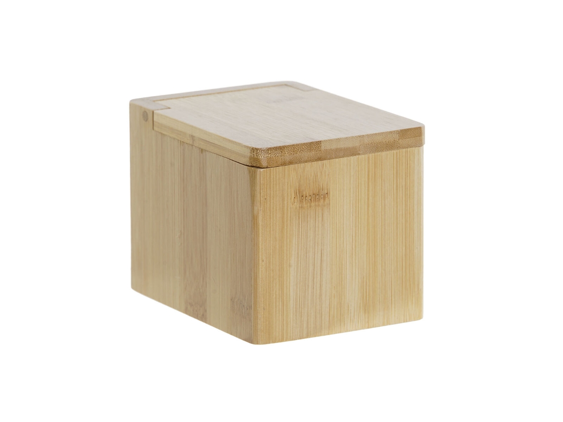 DKD Home Decor Saleiro de Bambu Natural com Tampa 10 x 13 x 10 cm