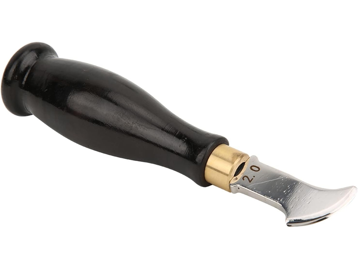 Ferramenta Dobrável para Borda de Couro de 2 Mm, com Cabo de Madeira Lixada . AQUAFORGE (1 Unidade)