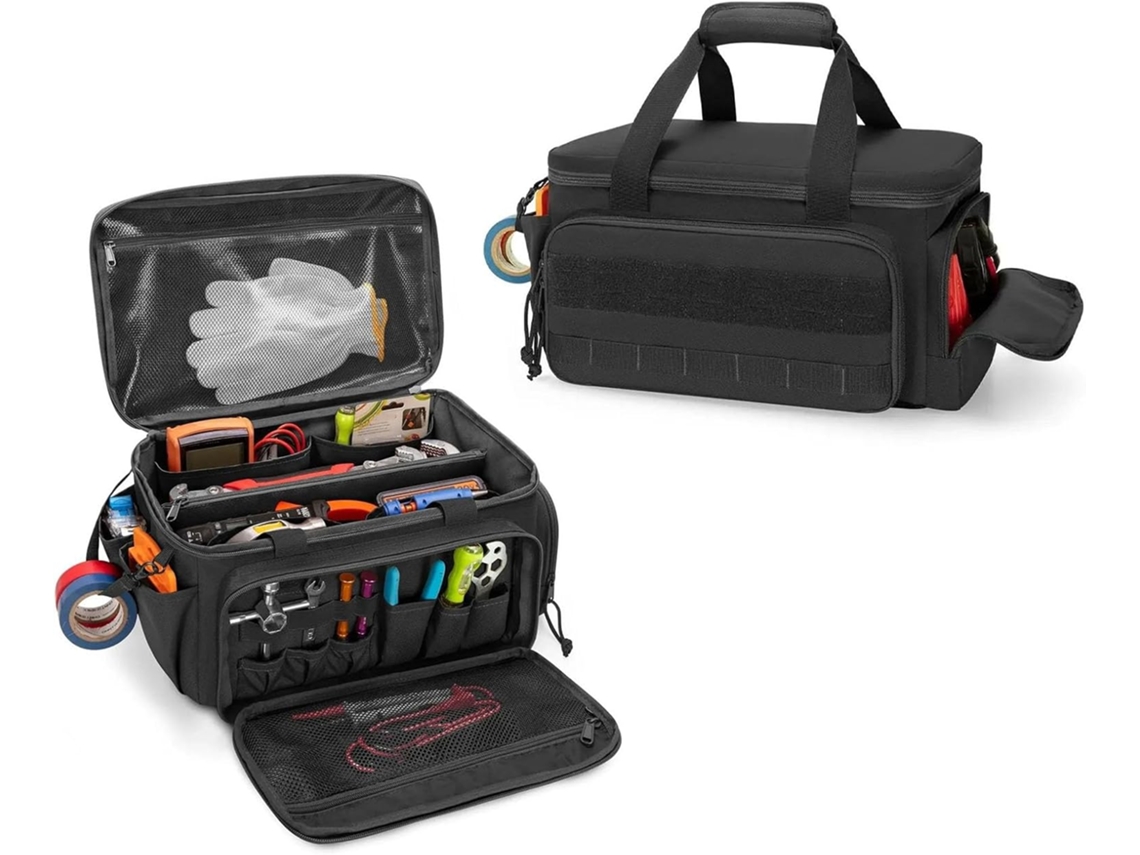 Bolsa Para Ferramentas Fafeicy De 35, 5cm 14 Polegadas, Estojo Organizador Resistente Em Pu Eva Para Ferramentas
