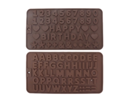Mali 6 Moldes de Silicone Letras Números Reutilizáveis para Chocolate Decoração Bolo Aniversário