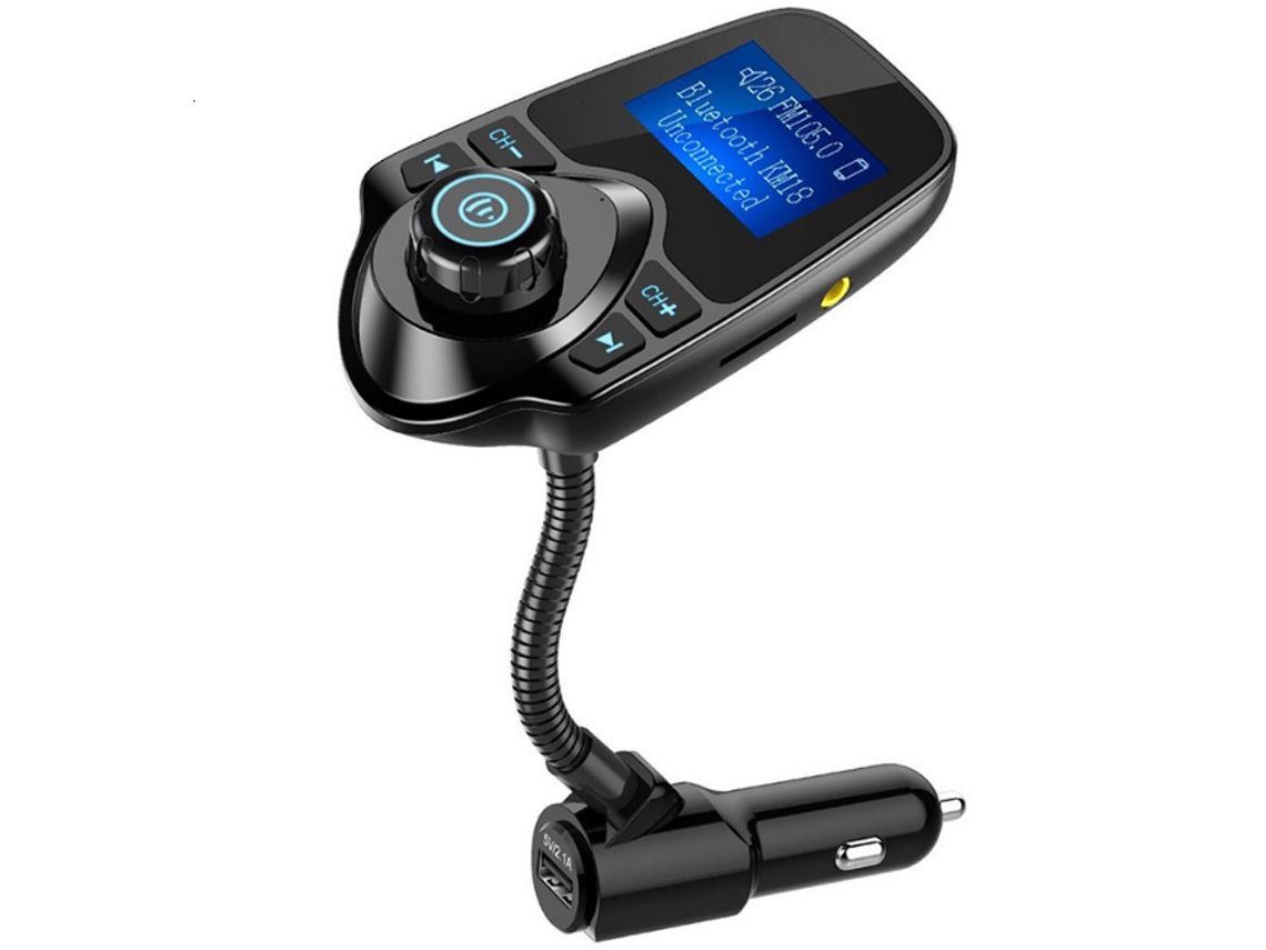 Adaptador de Carro Bluetooth Avançado com Tela Lcd e Recursos de Segurança YIZHOOD Preto