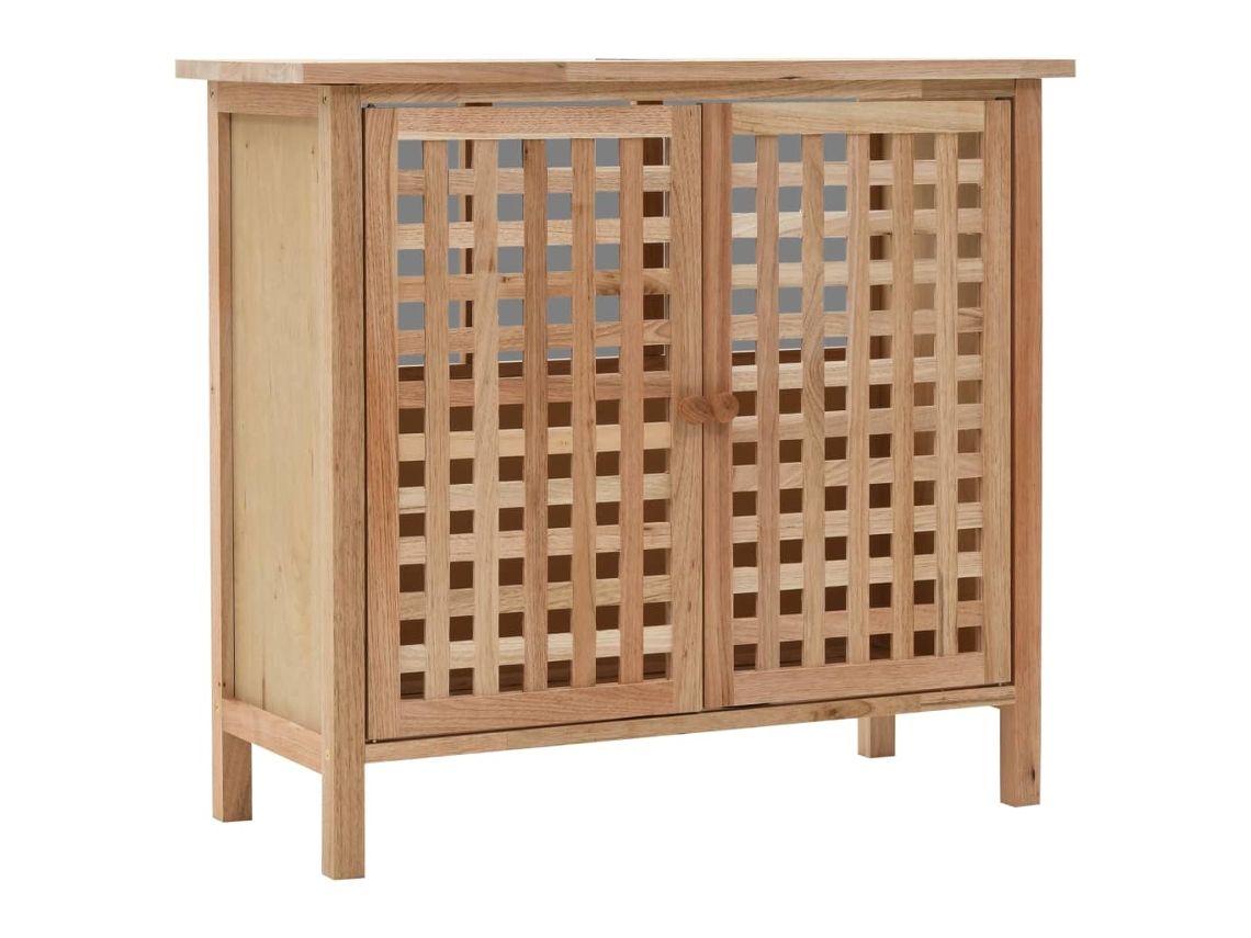 Vidaxl Armário Para Lavatório Em Madeira De Nogueira Maciça 66x29x61cm