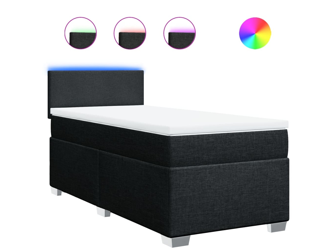 Box Spring Bed, Box Spring Beds Vidaxl Preto Tecido (90 X 200 Cm)