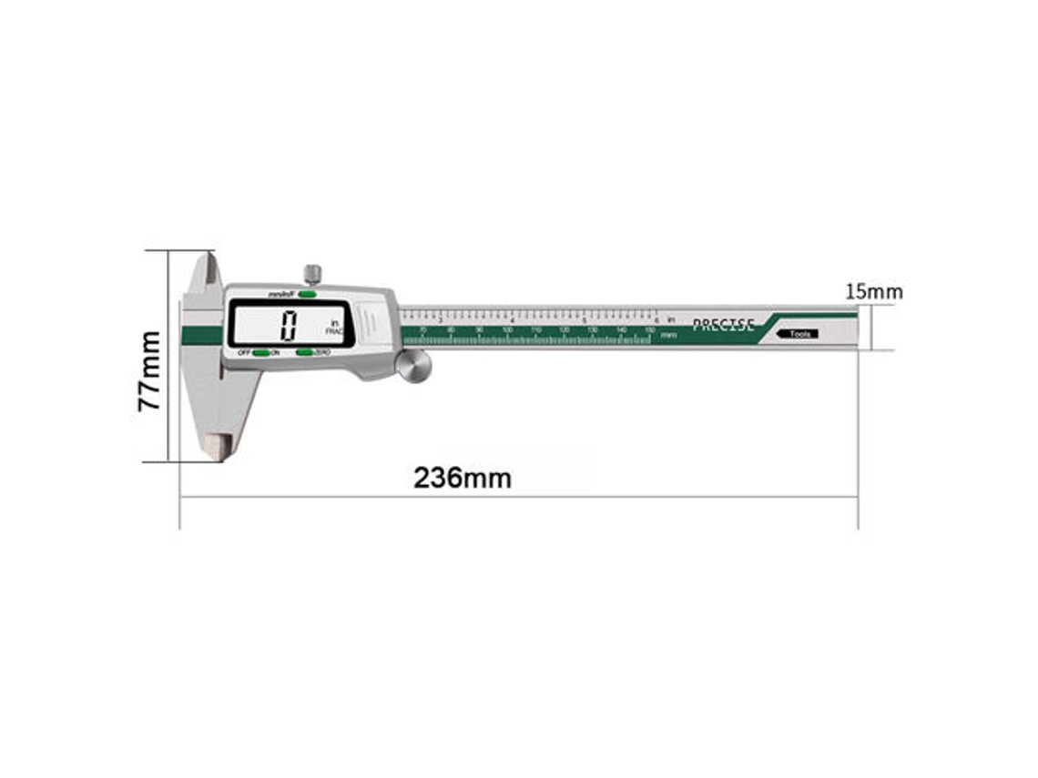Paquímetro Digital Em Aço Inoxidável, Alta Precisão, Paquímetro Eletrônico Com Display De Pontuação 0 150 Mm, Acompanha Bateria Slowmoose