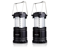Lanterna de Acampamento 2 Peças Lanterna Led Dobrável Lanterna Portátil Ao Ar Livre 30 Led Preto BISBISOUS VIGA EUROPE