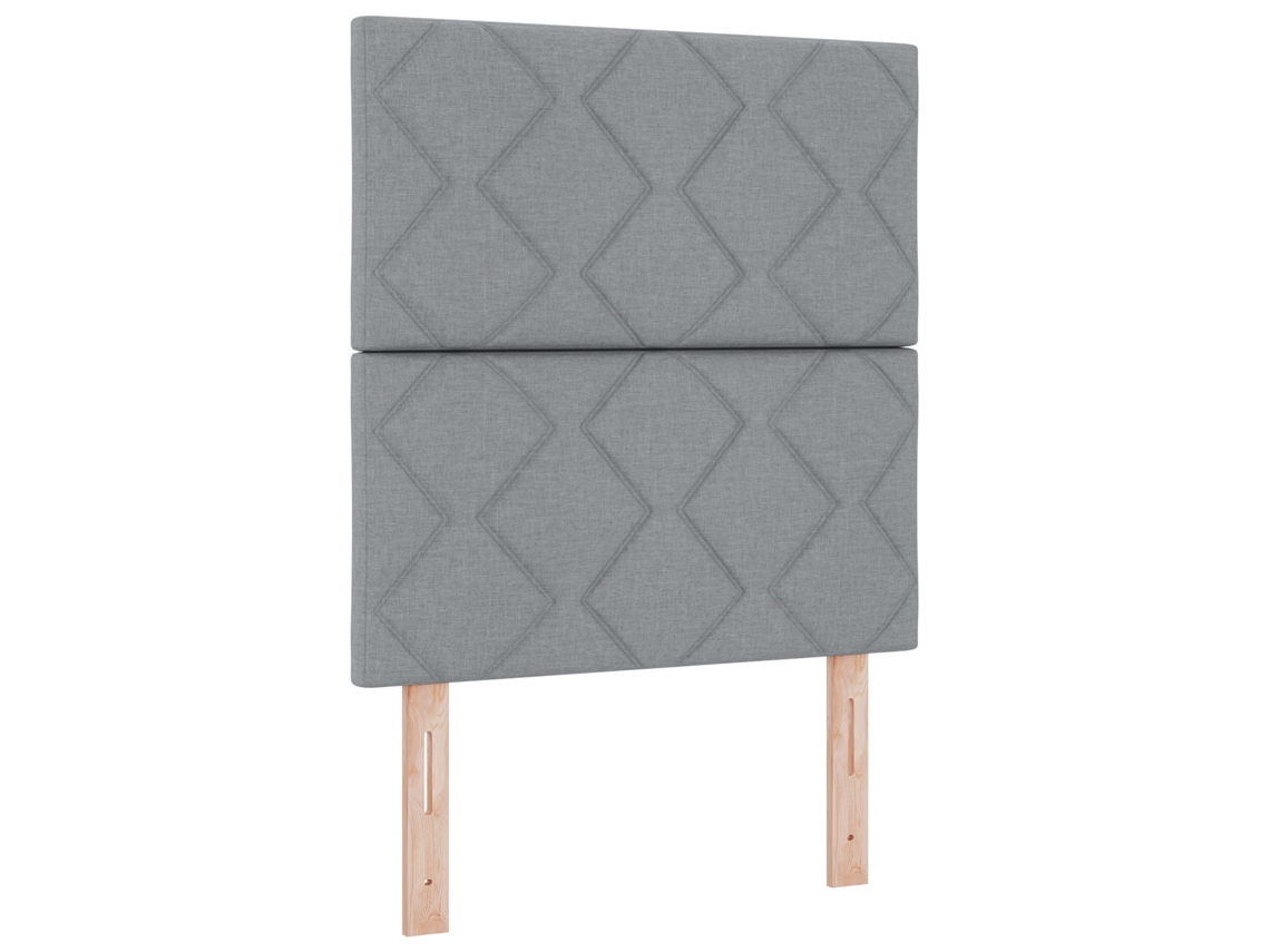Cama Box Spring  Com Colchão & Led Cinza Claro Vidaxl Tecido (80x200 Cm)