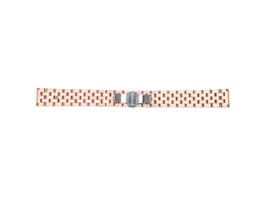Pulseira de aço de 18 mm para relógio com interface de arco oco, cor ouro rosa.