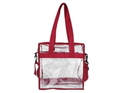 Bolsa de viagem de PVC transparente para maquiagem e produtos de higiene pessoal (vermelha)