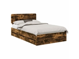 Conjunto 1 Estrutura De Cama Moderna Vidaxl Castanho Derivados De Madeira (120 X 190 Cm)
