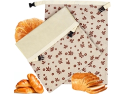 Conjunto De 2 Sacos Reutilizáveis Para Conservar Pão Caseiro, Em Algodão E Cera De Abelha, Com Armazenamento Respirável E Reutilização Diária