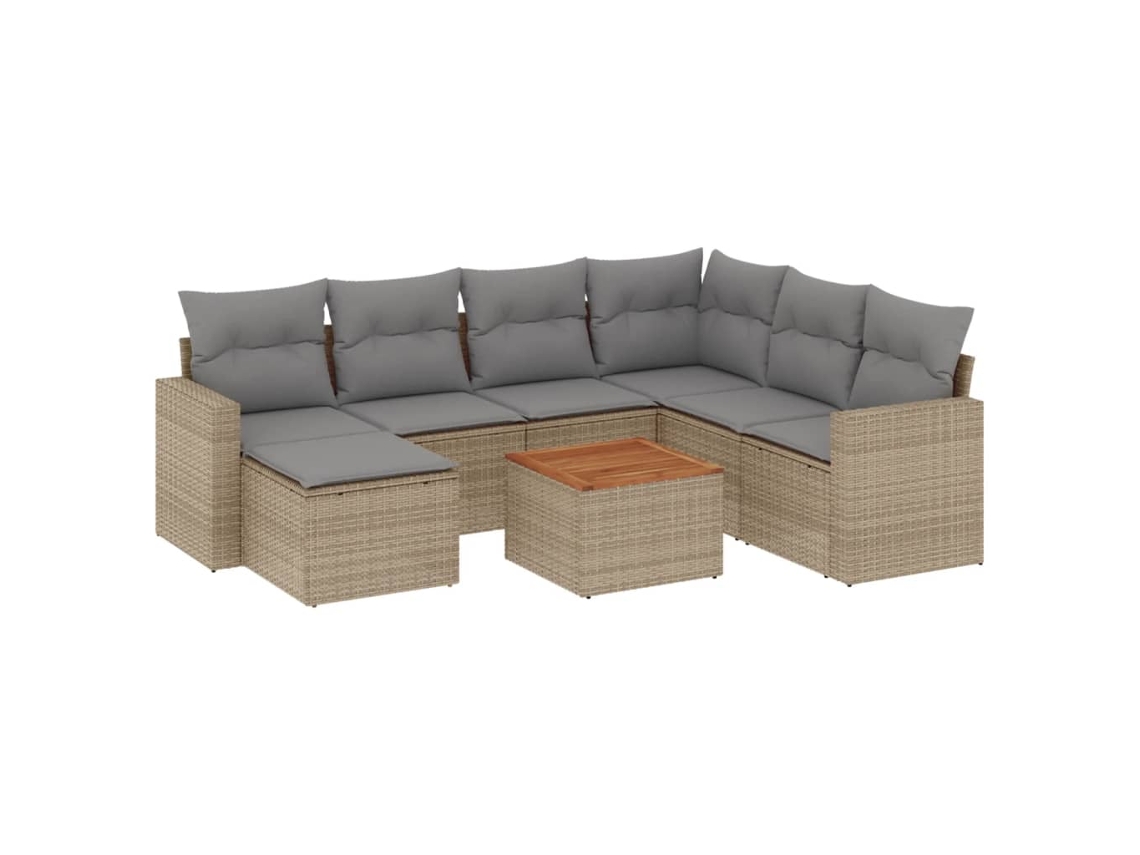 Garden Sofa Set, Garden Sofa Sets Vidaxl Bege Rattan / Vime (n/a)