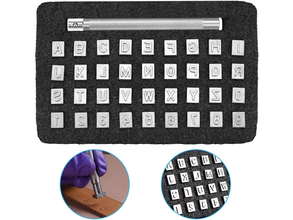 Kit Com 37 Carimbos Com Números E Letras, Kit Com Carimbos Para Argila, Artesanato Em Couro, Metal E Aço, Ferramenta De Carimbo, 6 Mm, 26 Letras