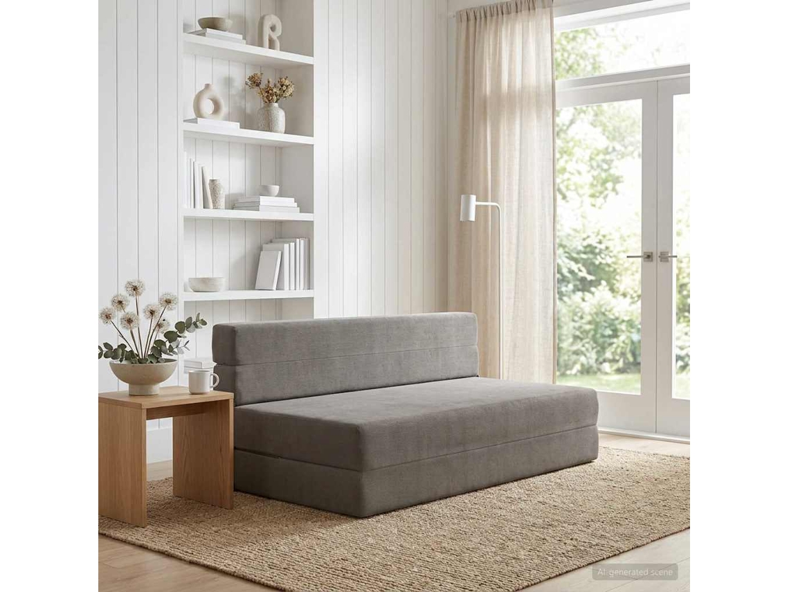 Vidaxl Sofá Cama Dobrável Cinzento-claro 152 X 86,5 X 60 Cm Tecido