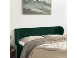 Cabeceira De Cama | Painel De Cama C/ Abas Veludo 147x23x78/88cm Verde-escuro
