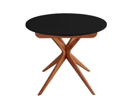 Mesa Redonda Extensível, 90 X 90 X 75, Preto, Carvalho, Para 4 Pessoas, Ragaba, Jubi