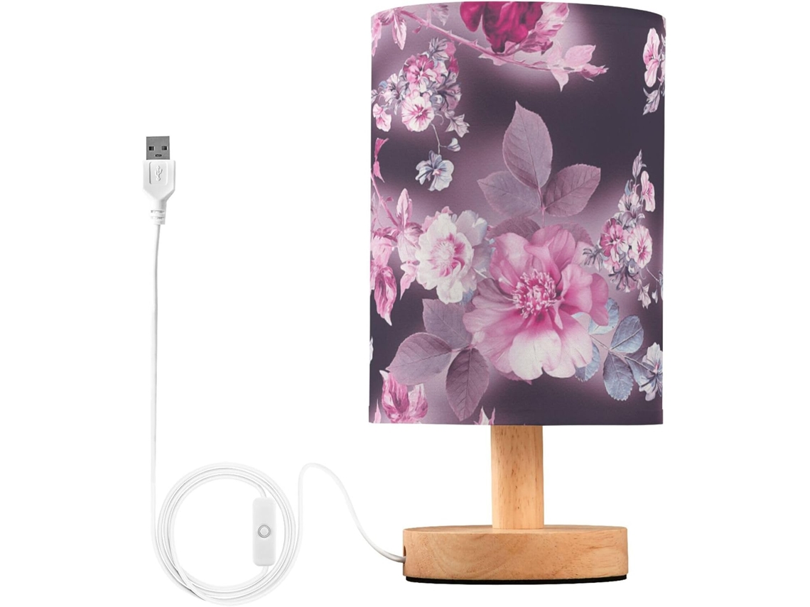 Luminária De Leitura Pequena Em Formato Flor Rosa, Ideal Para Espaços Reduzidos, Com Design Abstrato Floral Para Pátios