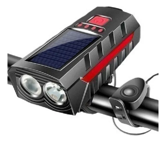 Luzes De Bicicleta 2 Em 1, Lanterna Solar Recarregável Por Usbvayotoy