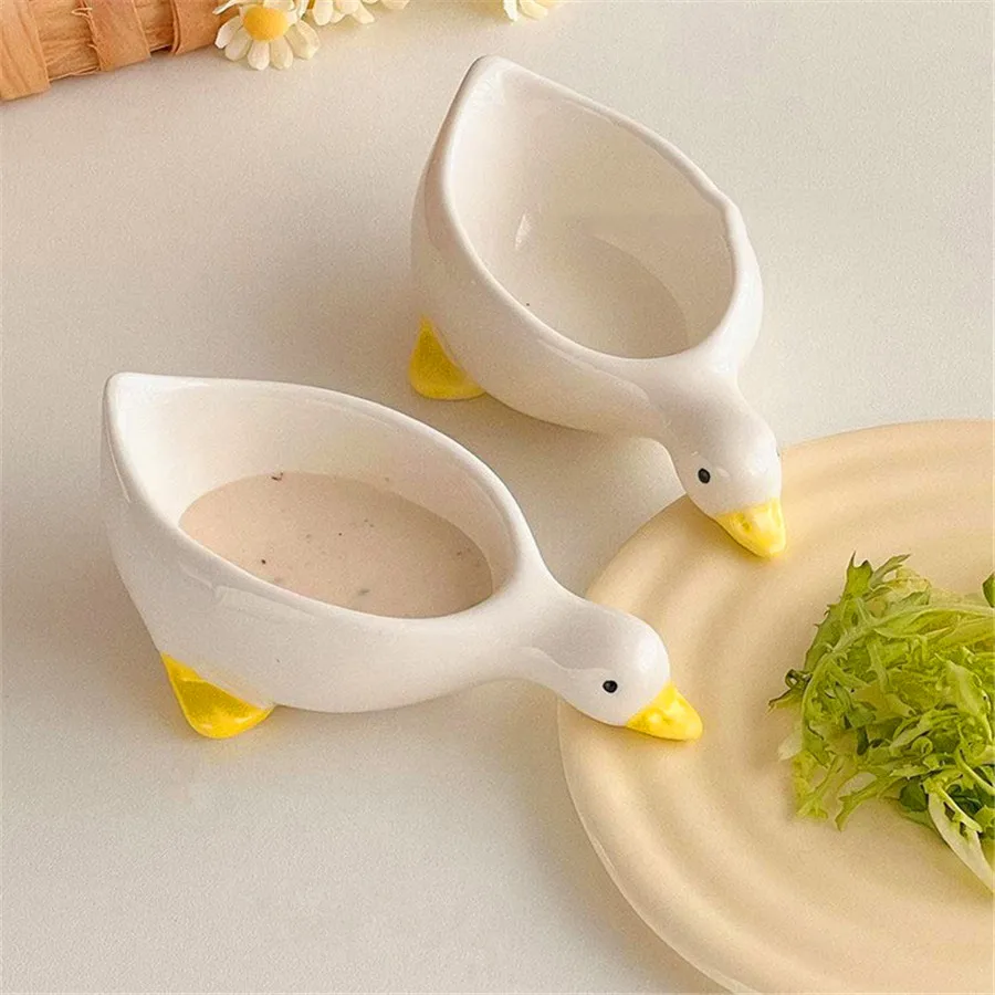 (2 Peças) Conjunto De 2 Peças Em Cerâmica: Travessa Para Tempero De Pato, Travessa Para Molho De Salada E Tigela Para Creme.