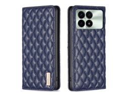 Capa De Celular Flip Magnética Em Couro Com Padrão De Diamante Para Xiaomi Redmi K70e