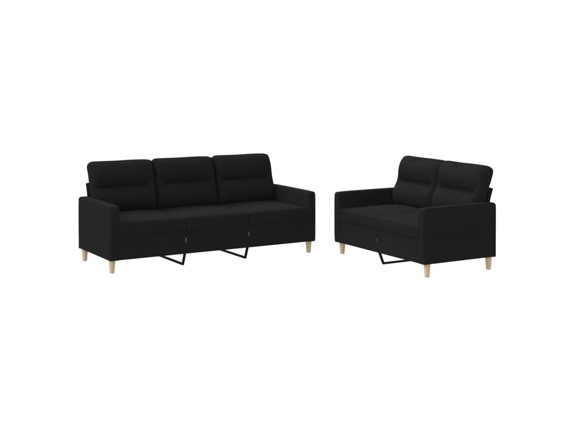 Sofa Set, Sofa Sets Vidaxl Preto Tecido (n/a)