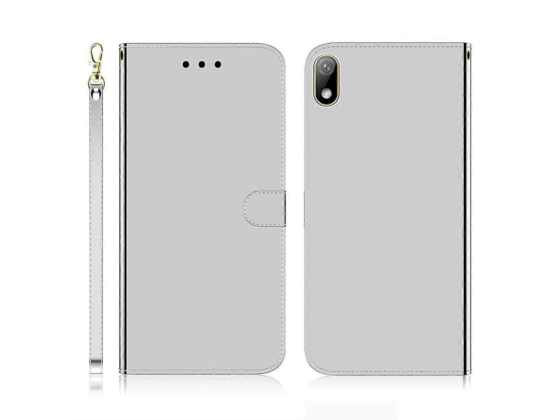 Capa De Couro Com Superfície Espelhada Imitando, Abertura Horizontal, Suporte, Compartimentos Para Cartões, Carteira E Cordão Para Huawei Y5 (2019) /