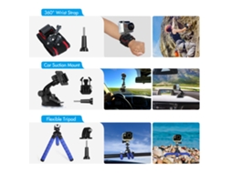 Kit De Acessórios Para Câmera De Ação 60 Em 1 Compatível Com Gopro Hero 10 9 8 Max 7 6 5 Insta360 Xiaomi Yi Com Maleta