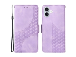 Capa Em Couro Pu, Para Apple Iphone 16 Plus Cor Roxo