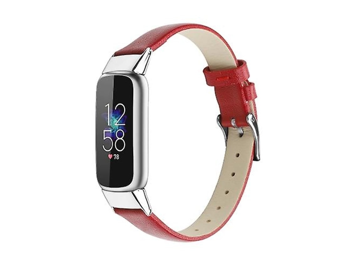 Lurelia Pulseira, Compatível Com Fitbit Luxe Red Leather Strap, Acabamento Moderno