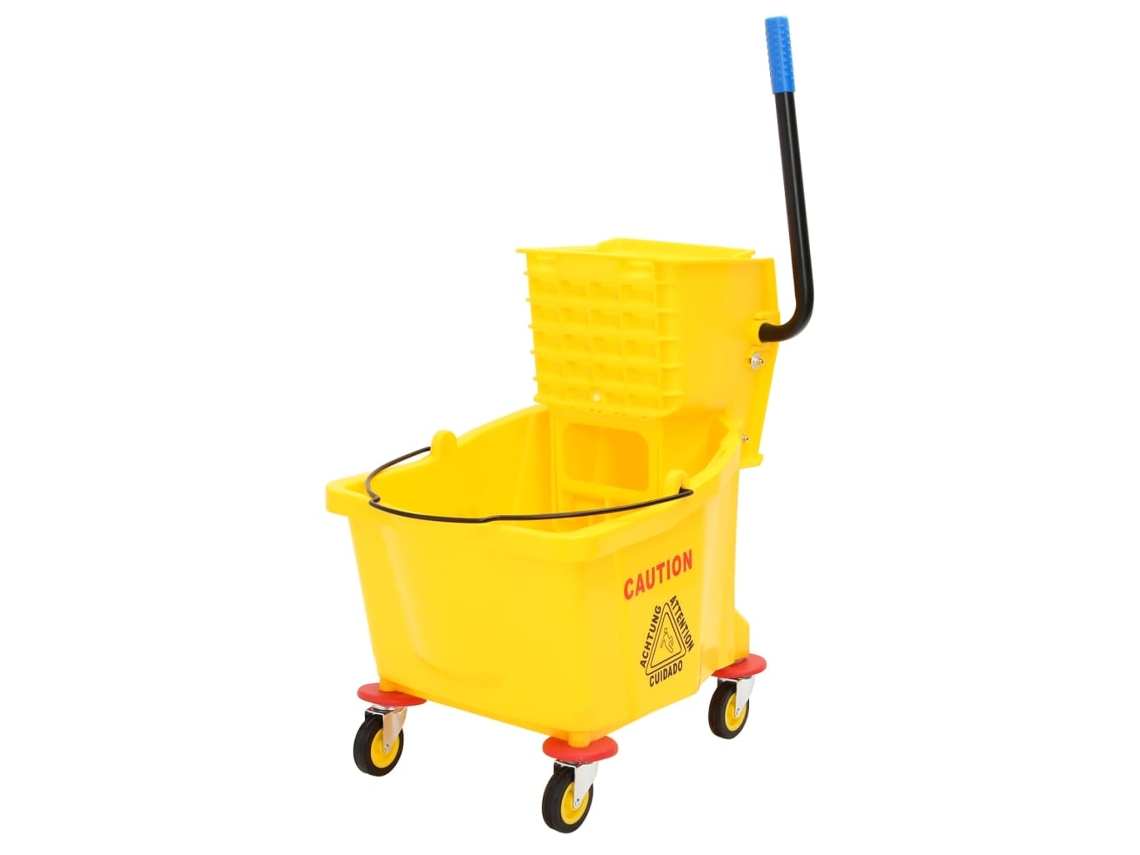 Vidaxl Balde De Esfregona Com Espremedor E Rodas 36 L Pp Amarelo