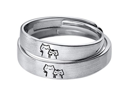 2026-anéis De Casal His Hers Prata De Lei S925 Ajustáveis Para Casamento Aniversário