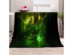 Manta Estampa Xadrez Planet Green Space em Microfibra 180x220cm
