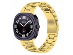 Bracelete para Samsung Galaxy Watch Ultra 2025 Aço Inoxidável Cinco Contas Dourada XIAOMOYU