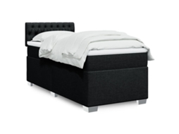 Vidaxl Cama Com Molas/colchão 80x200 Cm Tecido Preto