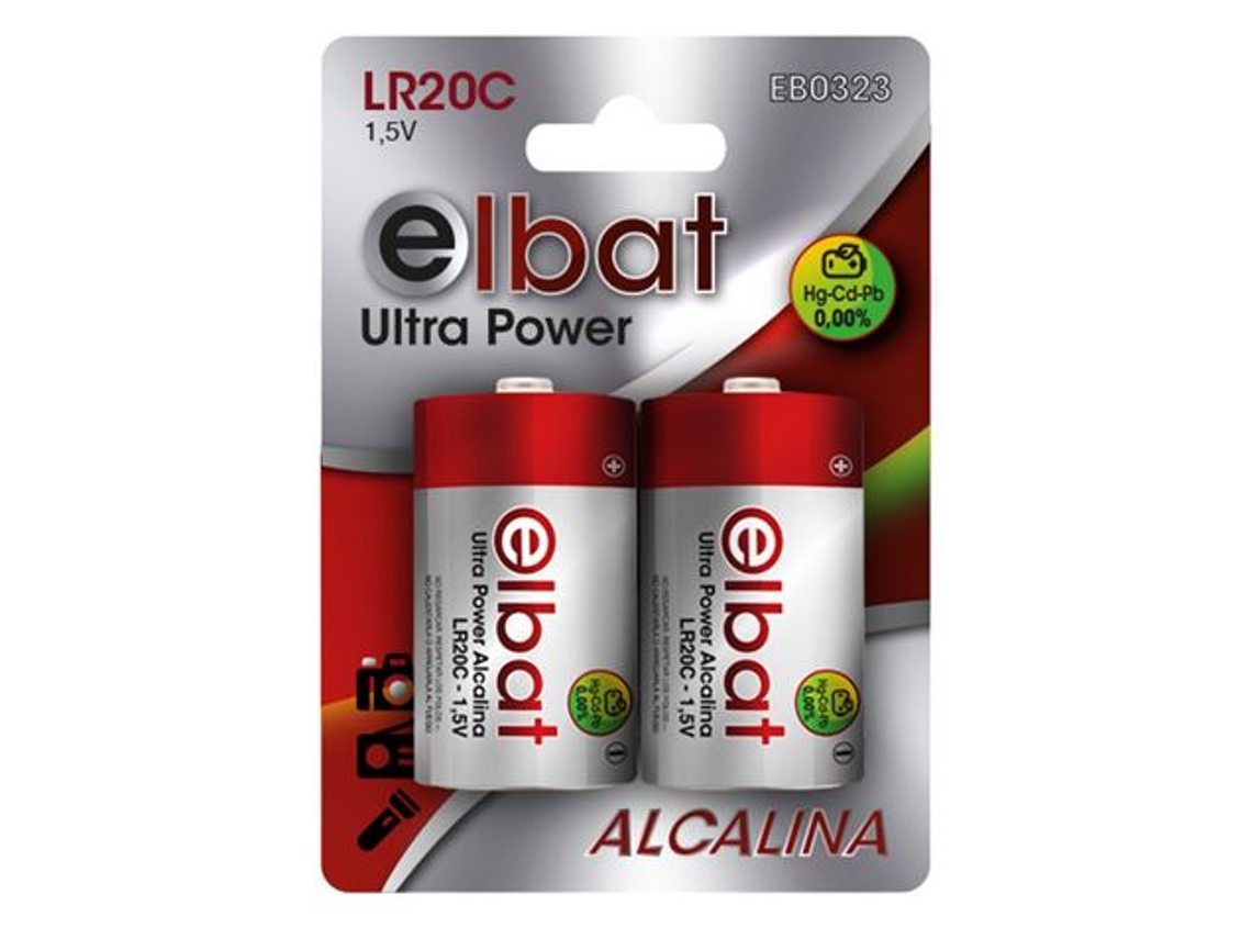 Pack de 2 Pilhas Alcalinas Lr20C ELBAT