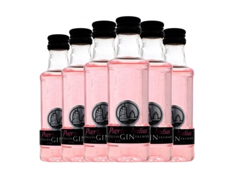 Gin PUERTO DE INDIAS Strawberry Garrafa Miniatura (0.05 L - 6 Unidades)