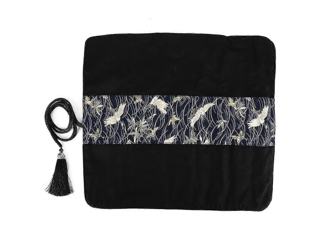 Estojo De Lápis Artesanal Em Tecido, Com Rodinhas, Bolsos E Tassel.