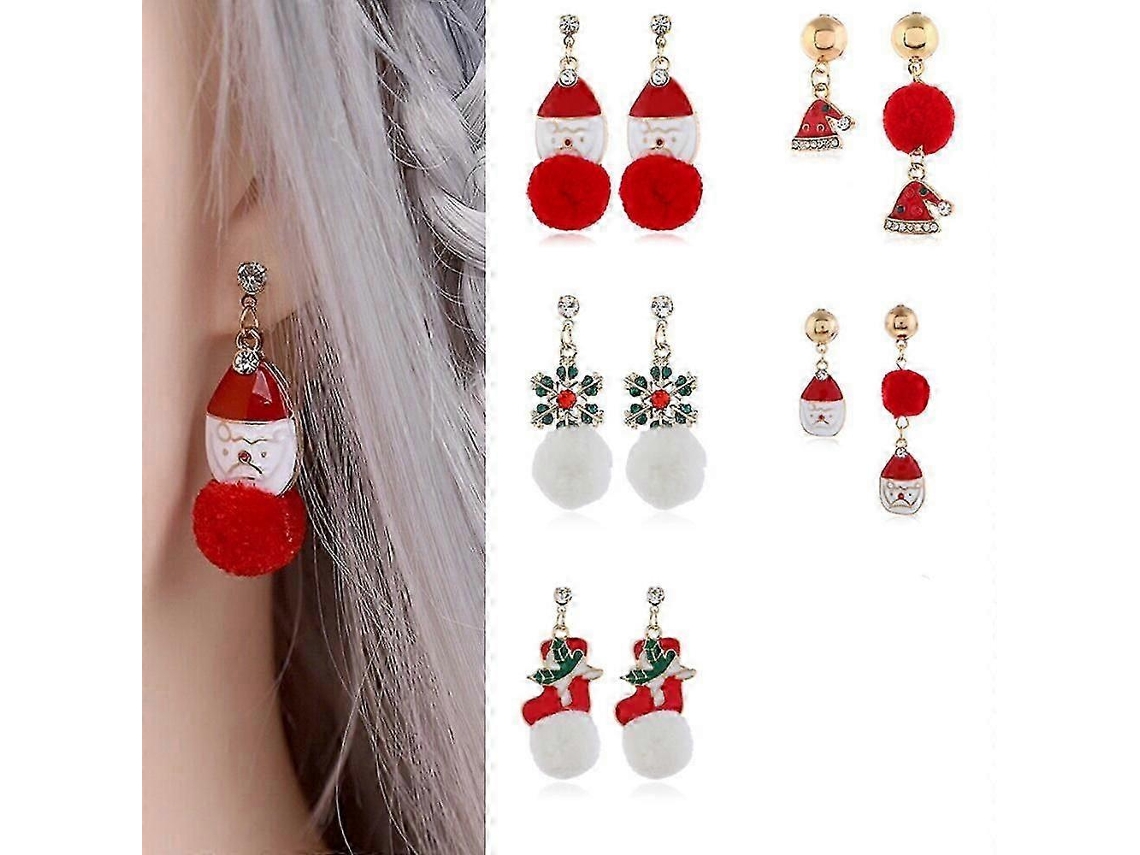 Conjunto De Brincos De Natal Com Charms, Para Mulheres E Meninas, Presentes E Festas