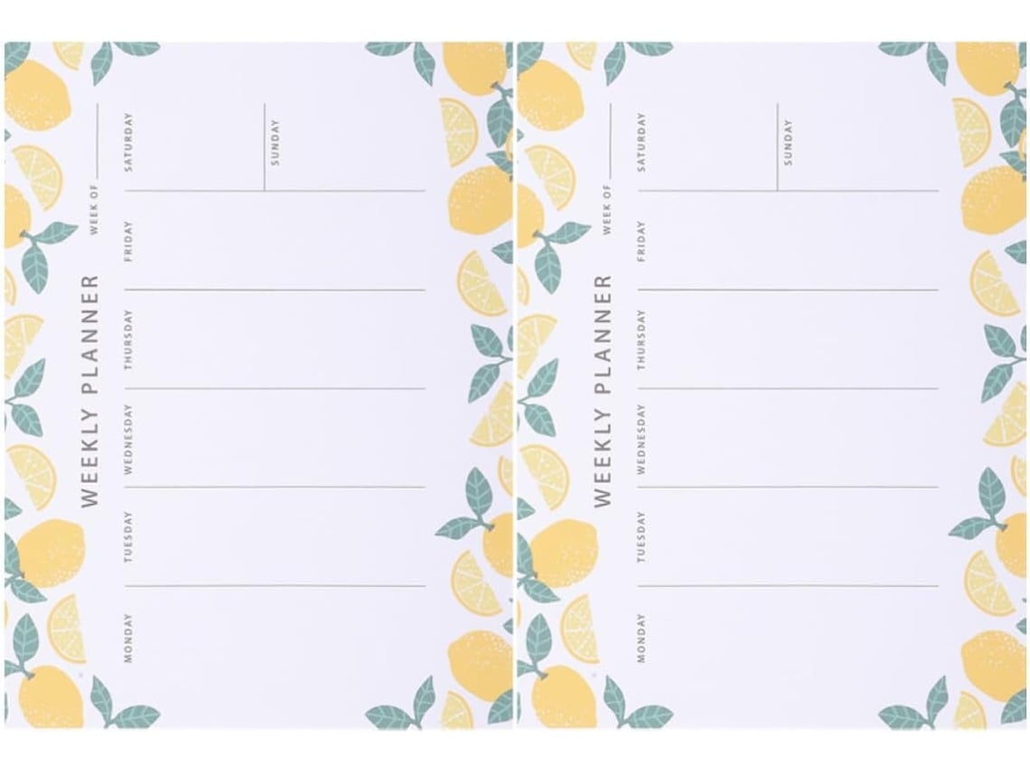 Bloc-notes Agenda Hebdomadaire 2pcs Para Planificação De Tâches, Papel Fácil De Escrever, Formato Prático