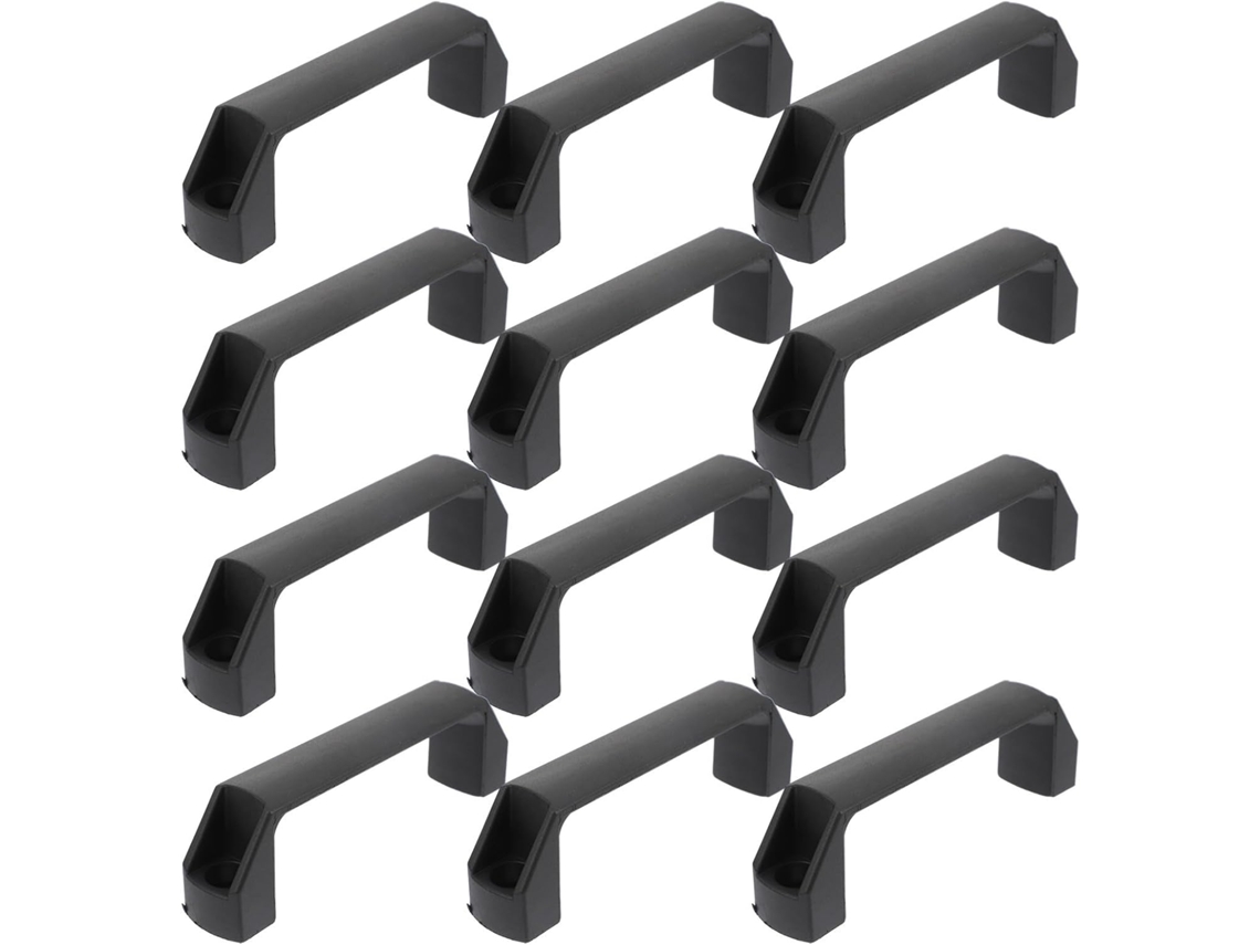 Jojofuny Conjunto De 12-puxadores Quadrados Pretos Para Armários, Pegada Confortável E Durável, Plástico Moderno Com