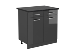 Móvel de cozinha R-Line, 80cm, PT Antracite, Antracite Alta Brilho, Antracite VICCO