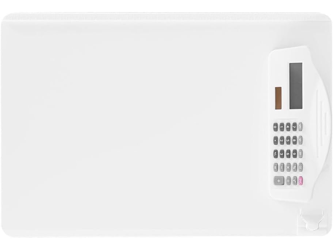 Prancheta Multifuncional A4 Em Plástico Branco Com Calculadora E Régua Integradas, Pasta Rígida Escritório E Escola