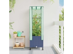 Vidaxl Jardineira Com Cobertura De Estufa E Rodas Cinza Azul Pp